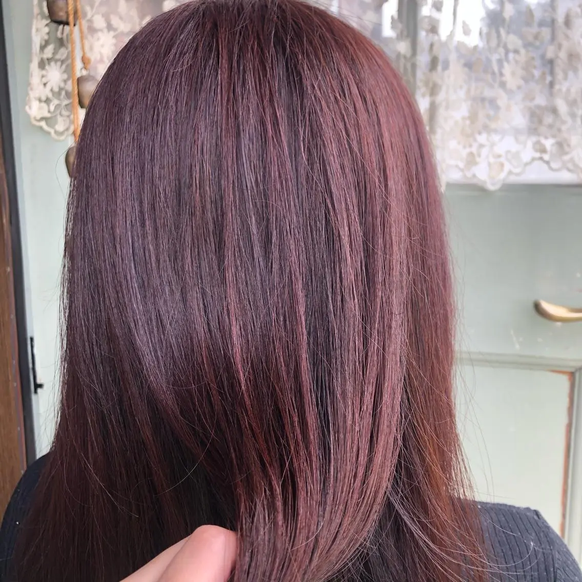 ロング カット ヘアカラー やました りなのヘアスタイル