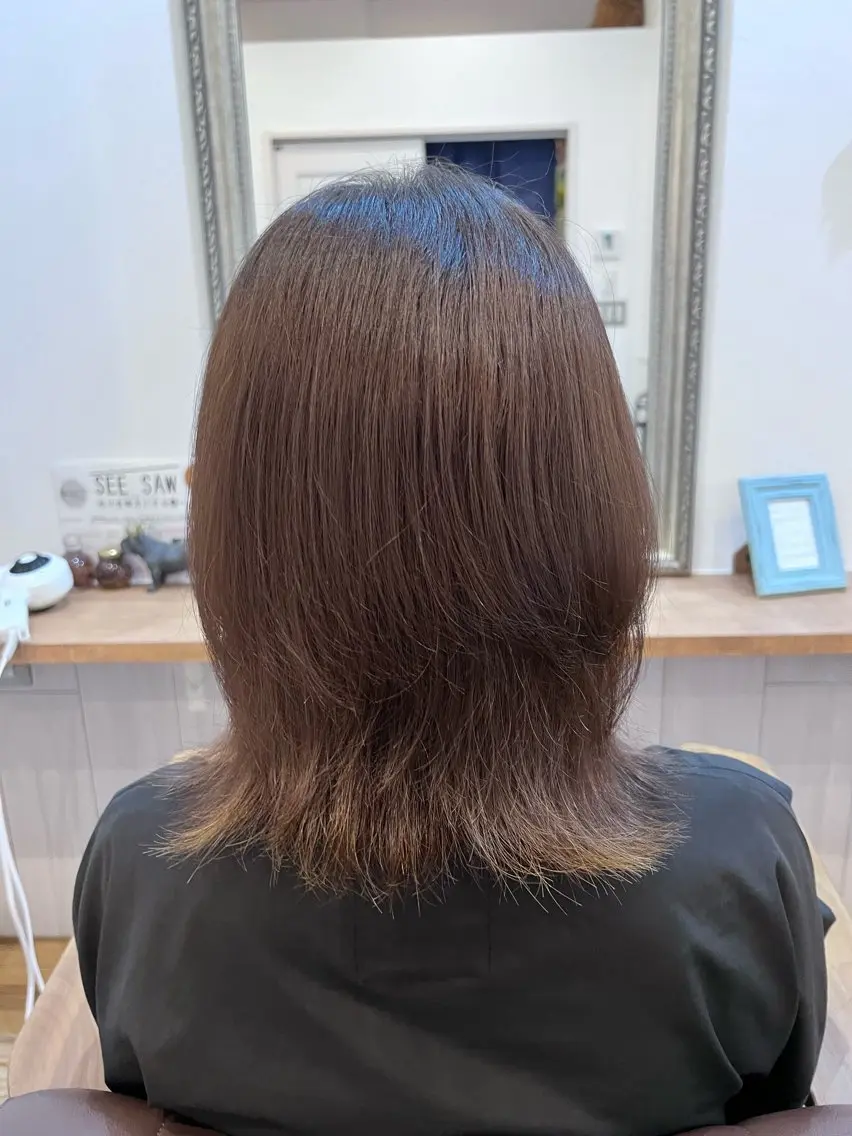 ミディアム カラー 🐰ハイトーンカラー 畠山 渡🐰のヘアスタイル
