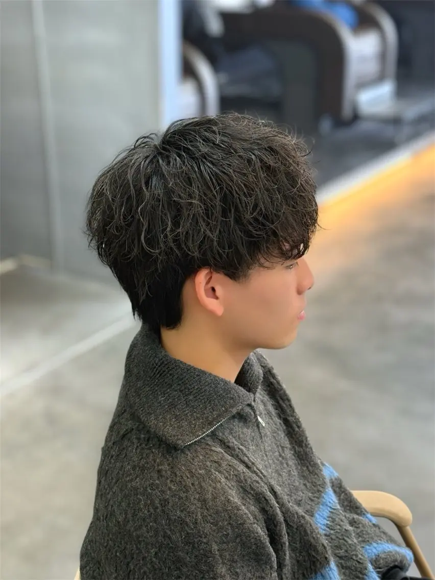 ショート パーマ メンズ メンズパーマ 井ノ本 成海 /Wカラーモデル募集のヘアスタイル