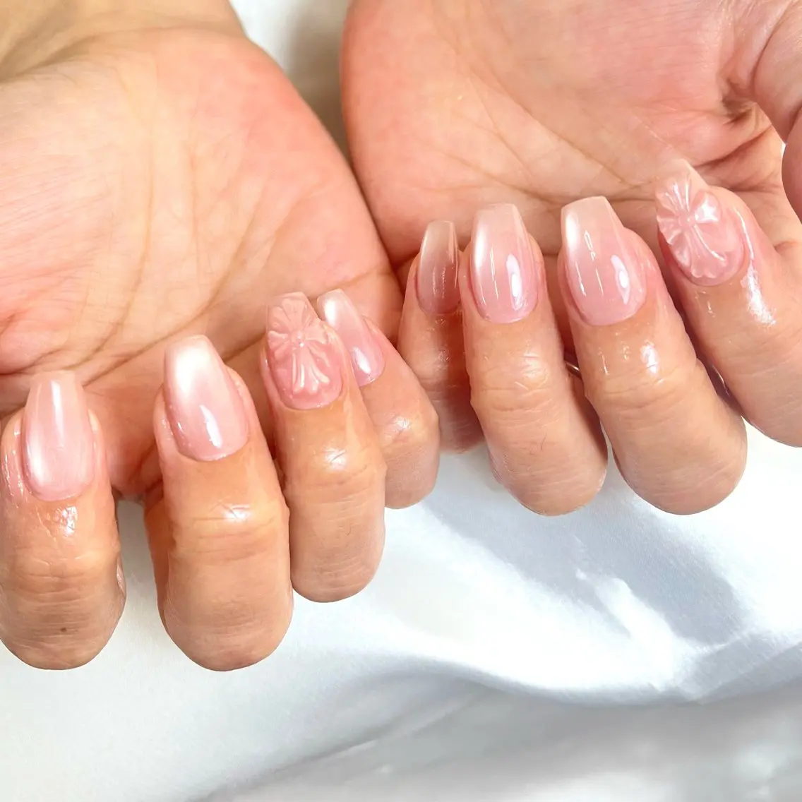 ネイル チークネイル 桜ネイル 長さ出し フットネイル ジェルネイル ハンドネイル Maika's nailのネイルデザイン