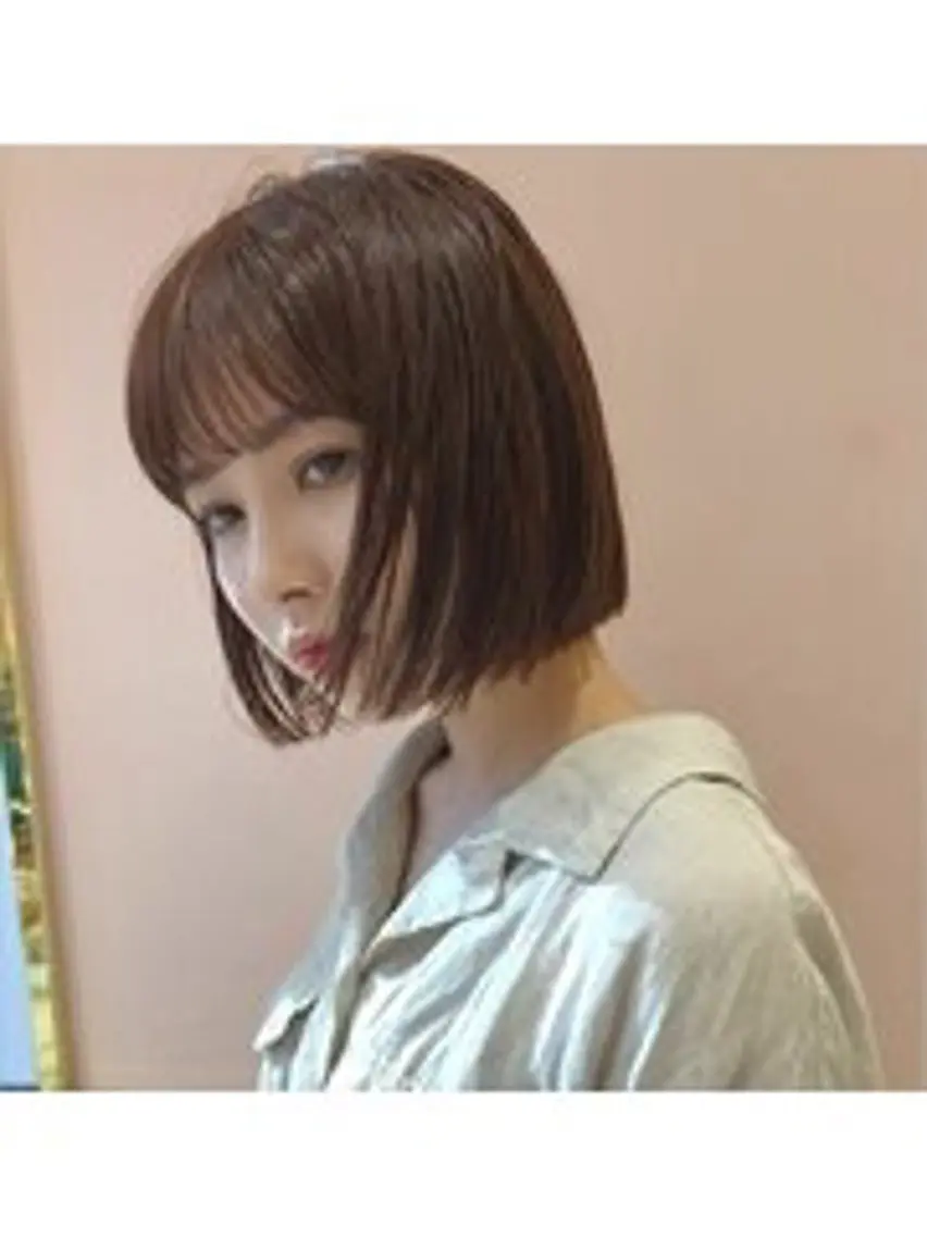 ショート ボブ 顔周りカットレイヤー 髪質改善 くまーのヘアスタイル