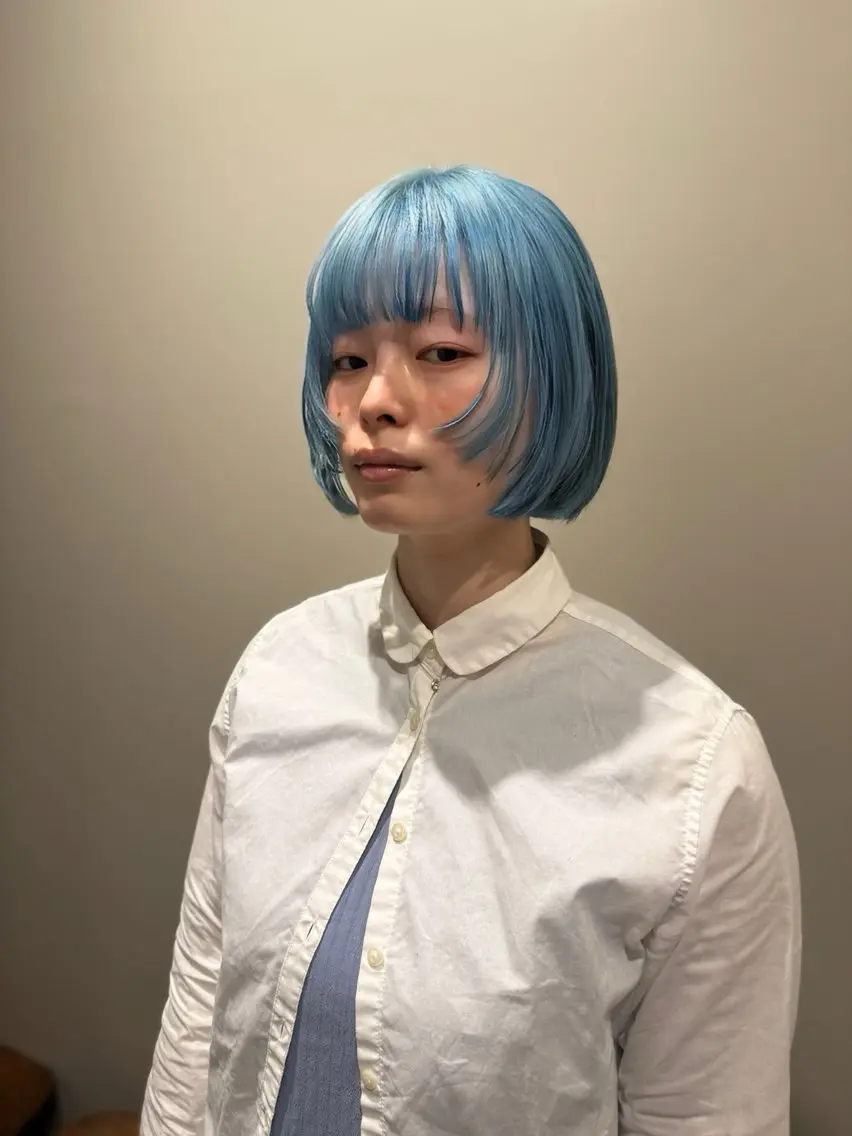 ショート カラー ブリーチ 顔周りカット 姫カット 似合わせカット カット ヘアカラー トリートメント マツダテ ホノカのヘアスタイル