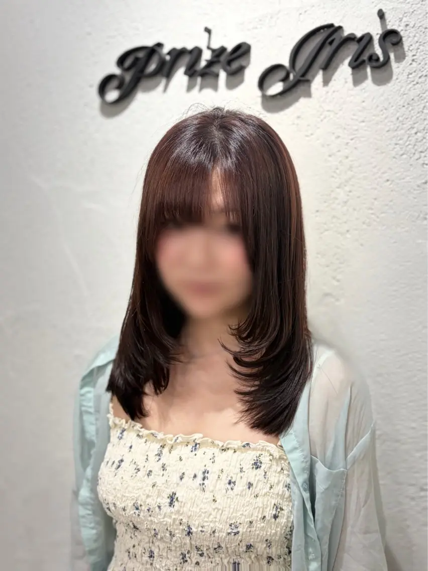 ロング カラー ラベンダーカラー ラベンダーピンク ピンクカラー レイヤーカット カット ヘアカラー トリートメント 韓国レイヤー🦋 ブリーチtomokoのヘアスタイル