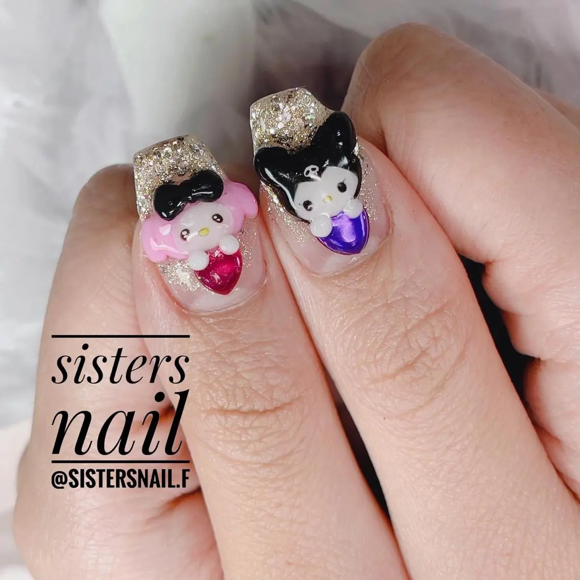 ネイル アートネイル キラキラネイル 冬ネイル sisters nail.fのネイルデザイン