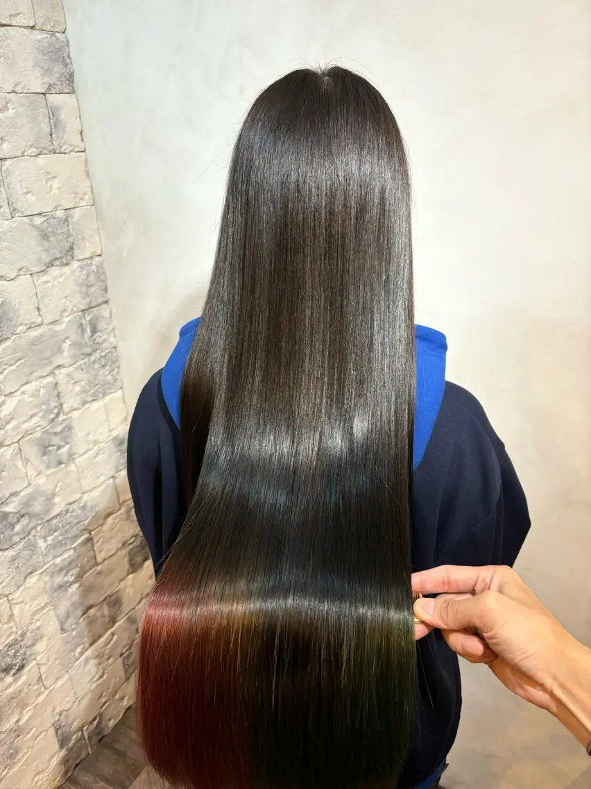 ロング 髪質改善 ロング 酸性ストレート 縮毛矯正 トリートメント ヘッドスパ ヘアセット 美髪矯正 🌈髪質改善 山下のヘアスタイル