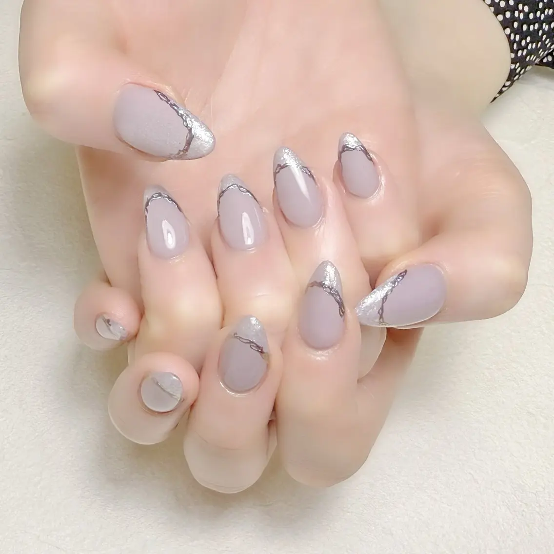 ネイル フレンチネイル ミラーネイル オフィスネイル rouse nail RISATOのネイルデザイン