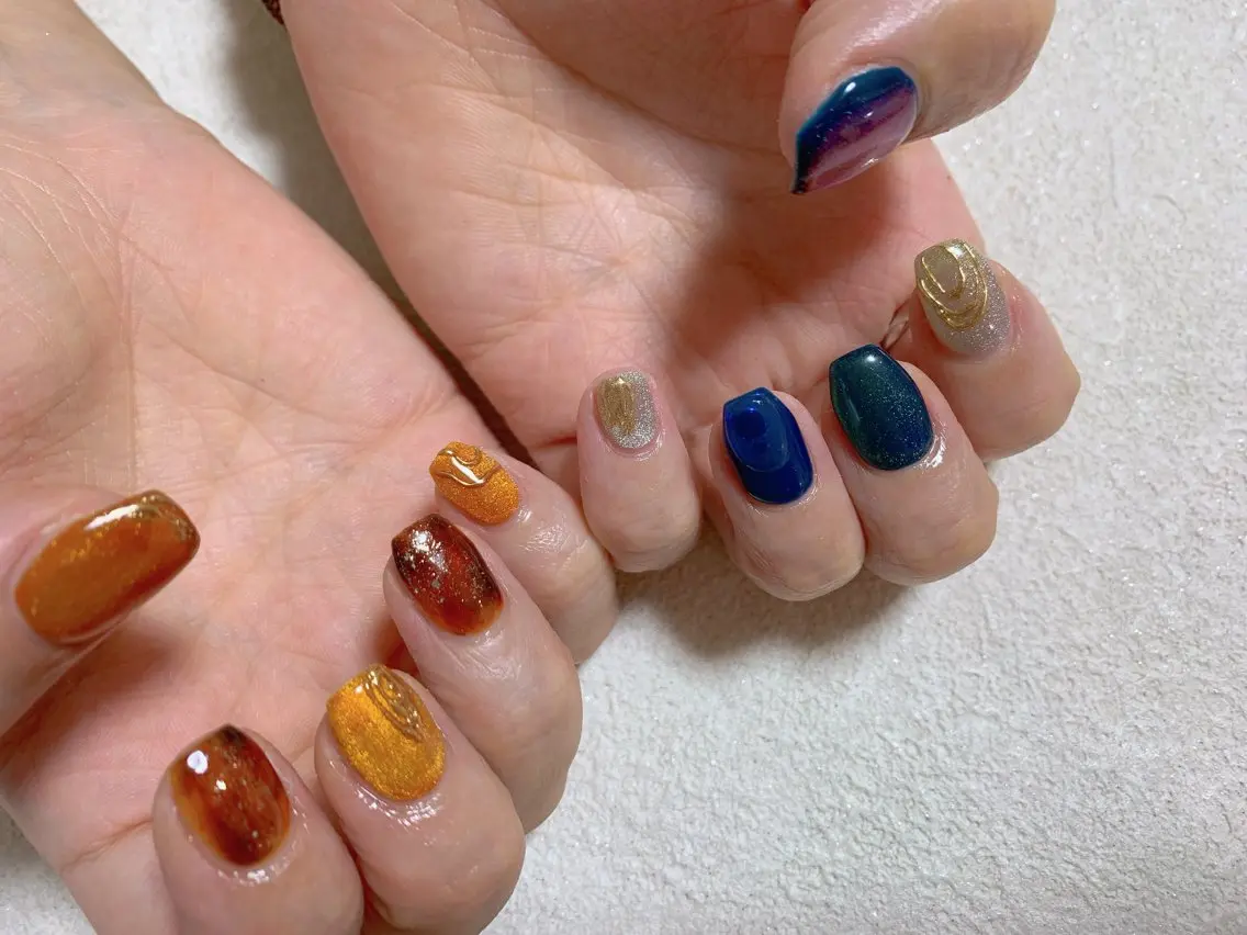 ネイル ジェルネイル 韓国ネイル マグネットネイル メンズネイル ミラーネイル kiki nail たまプラーザのネイルデザイン