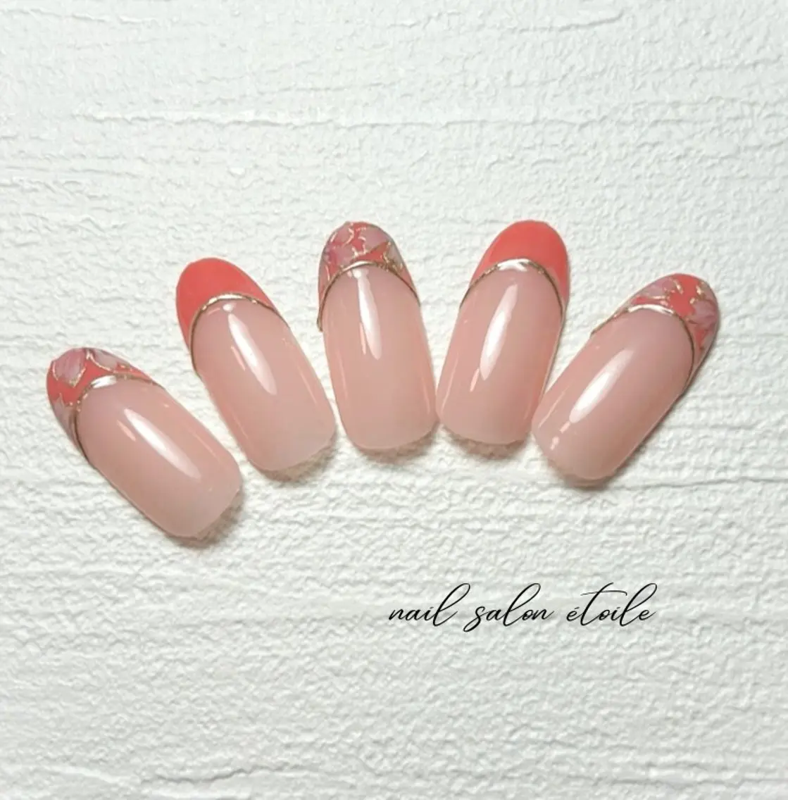 ネイル アートネイル 桜ネイル 入学式 フレンチネイル ピンク ハンドネイル nail salon étoileのネイルデザイン