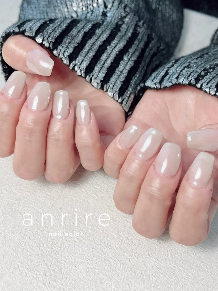 ネイル ジェルネイル キラキラネイル ミラーネイル パラジェル 春ネイル nailsalon anrireのネイルデザイン