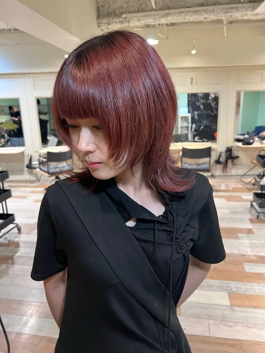 ミディアム デザインカット ウルフカット カット 🌈デザインヘア職人 Kaede🌈のヘアスタイル