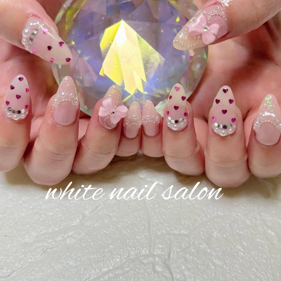 ネイル フットネイル 持ち込み ハンドネイル white nail salonのネイルデザイン