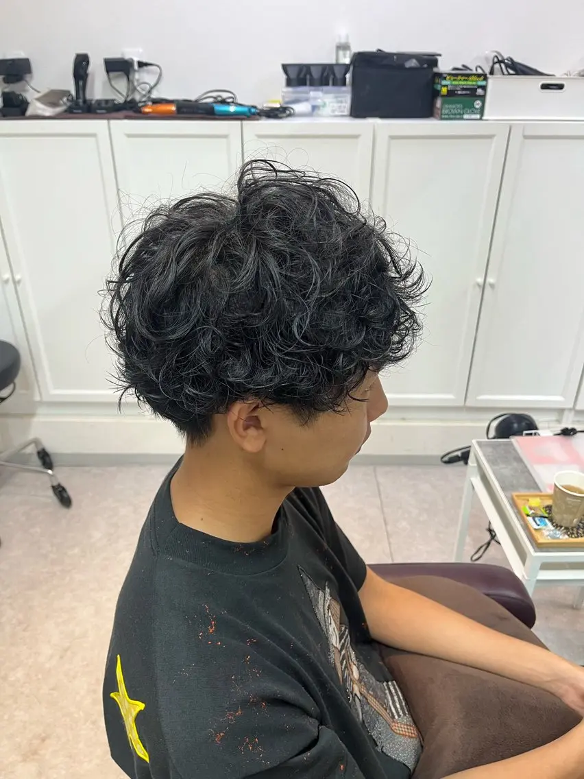 パーマ メンズ カット パーマ 久保 洸陽のヘアスタイル
