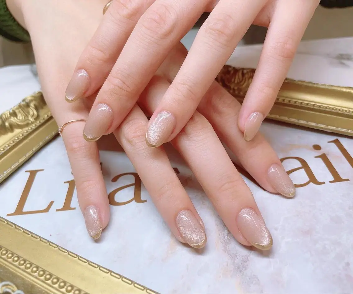ネイル フレンチネイル ジェルネイル グラデーション ハードジェル キラキラネイル Lilas Nailのネイルデザイン
