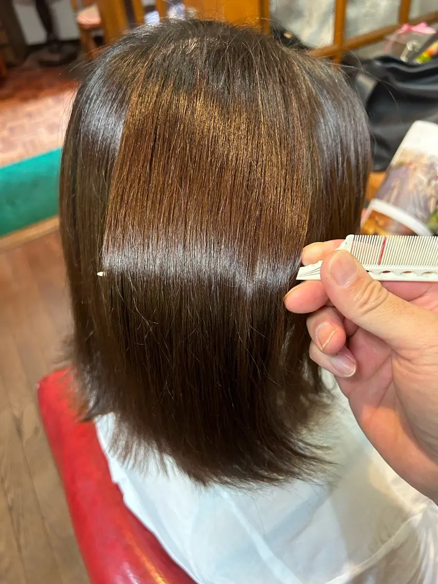 ロング カラー パーマ 髪質改善 縮毛矯正 カット ヘアカラー 縮毛矯正 トリートメント ヘッドスパ 💎KINUJO が買える美容室のヘアスタイル