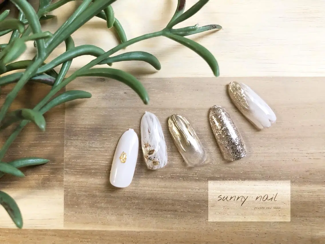 ネイル アートネイル ジェルネイル ミラーネイル ニュアンスネイル パラジェル sunny nailのネイルデザイン