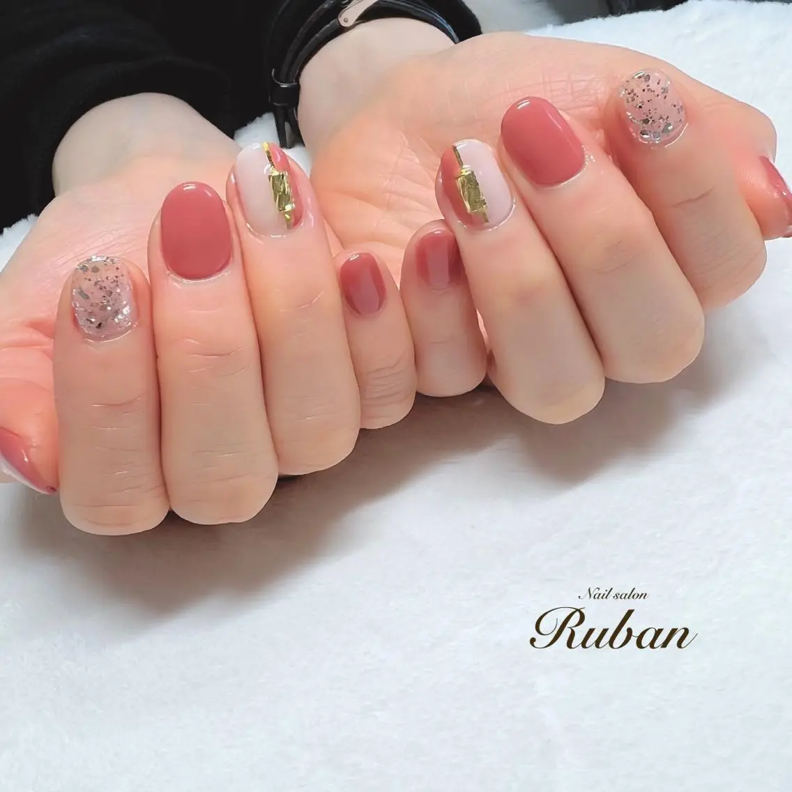 ネイル オレンジ Nail salon Rubanのネイルデザイン