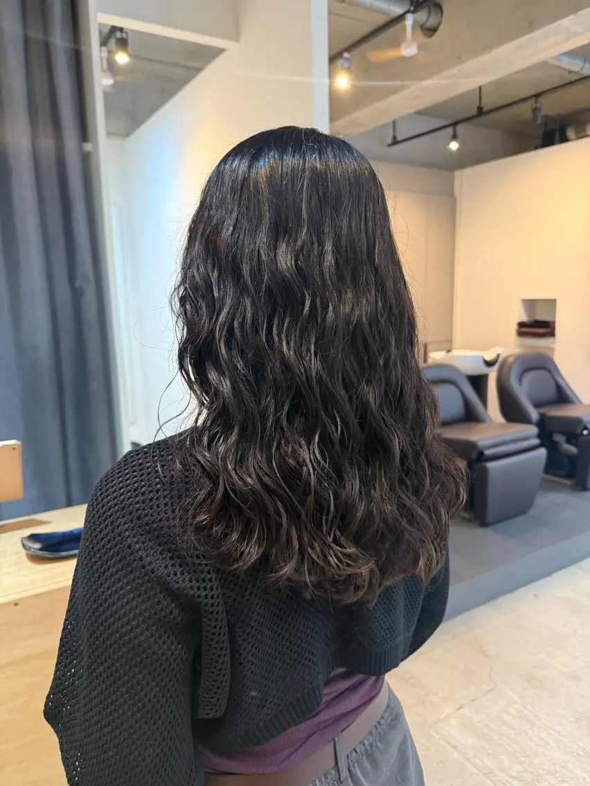 セミロング 🌿朝5分でお洒落 パーマスタイル🌿のヘアスタイル