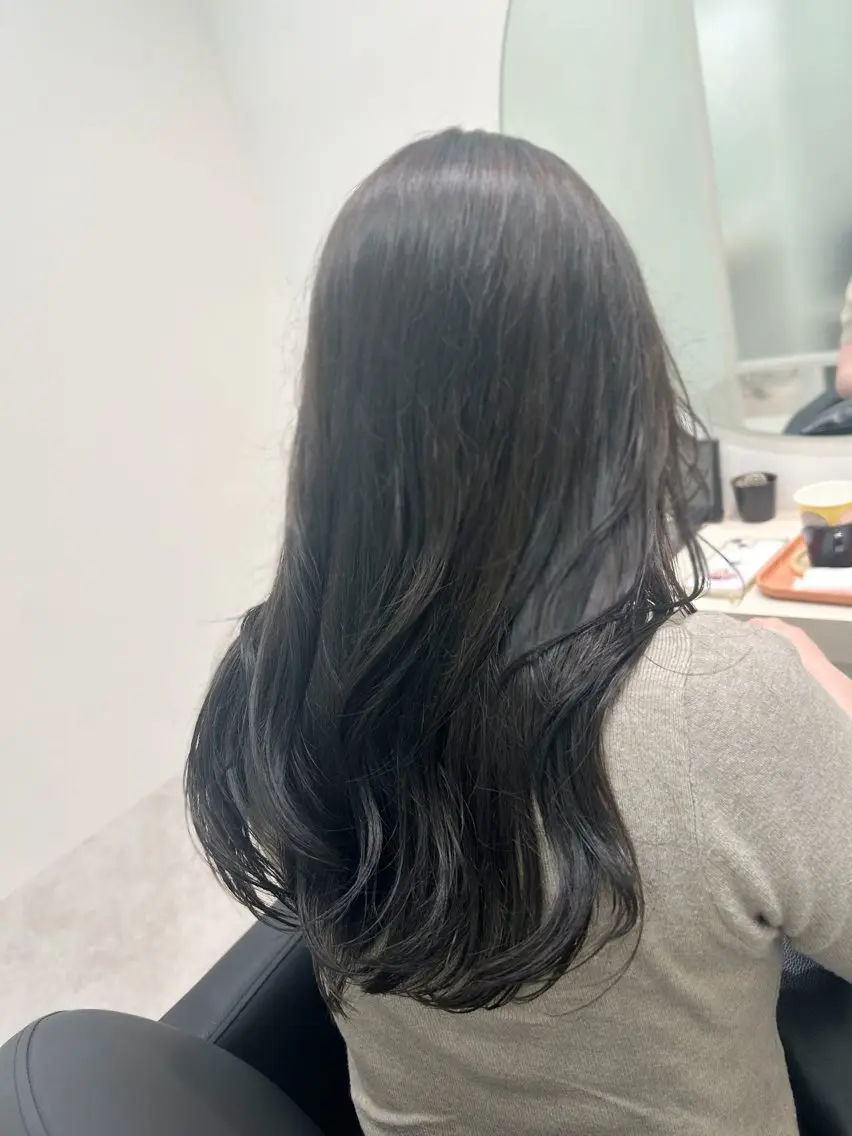 ロング カラー 黒髪 透明感カラー レイヤーカット 🌷MIREA🌷 LUANA 難波店のヘアスタイル