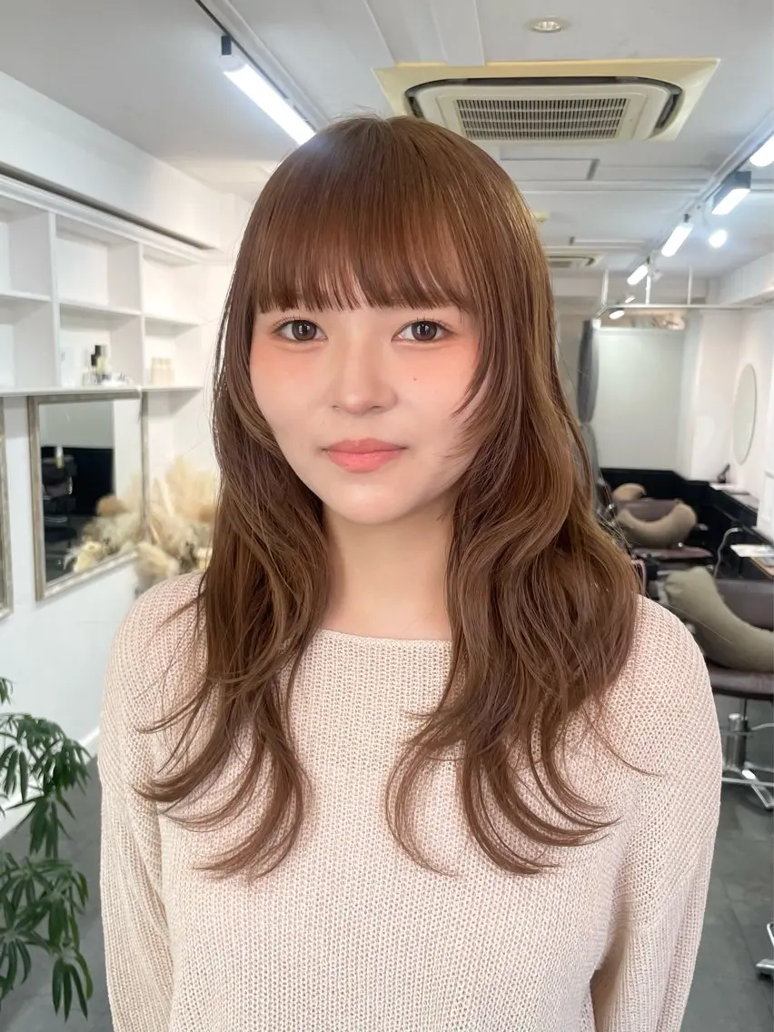 ロング カラー カット ヘアカラー トリートメント 野町好花 レイヤー/髪質改善のヘアスタイル