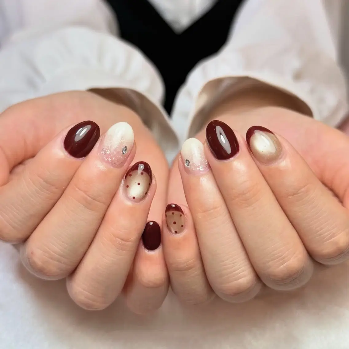 ネイル 桜ネイル 長さ出し フレンチネイル 韓国ネイル マグネットネイル ハンドネイル Kiwami nailsalonのネイルデザイン