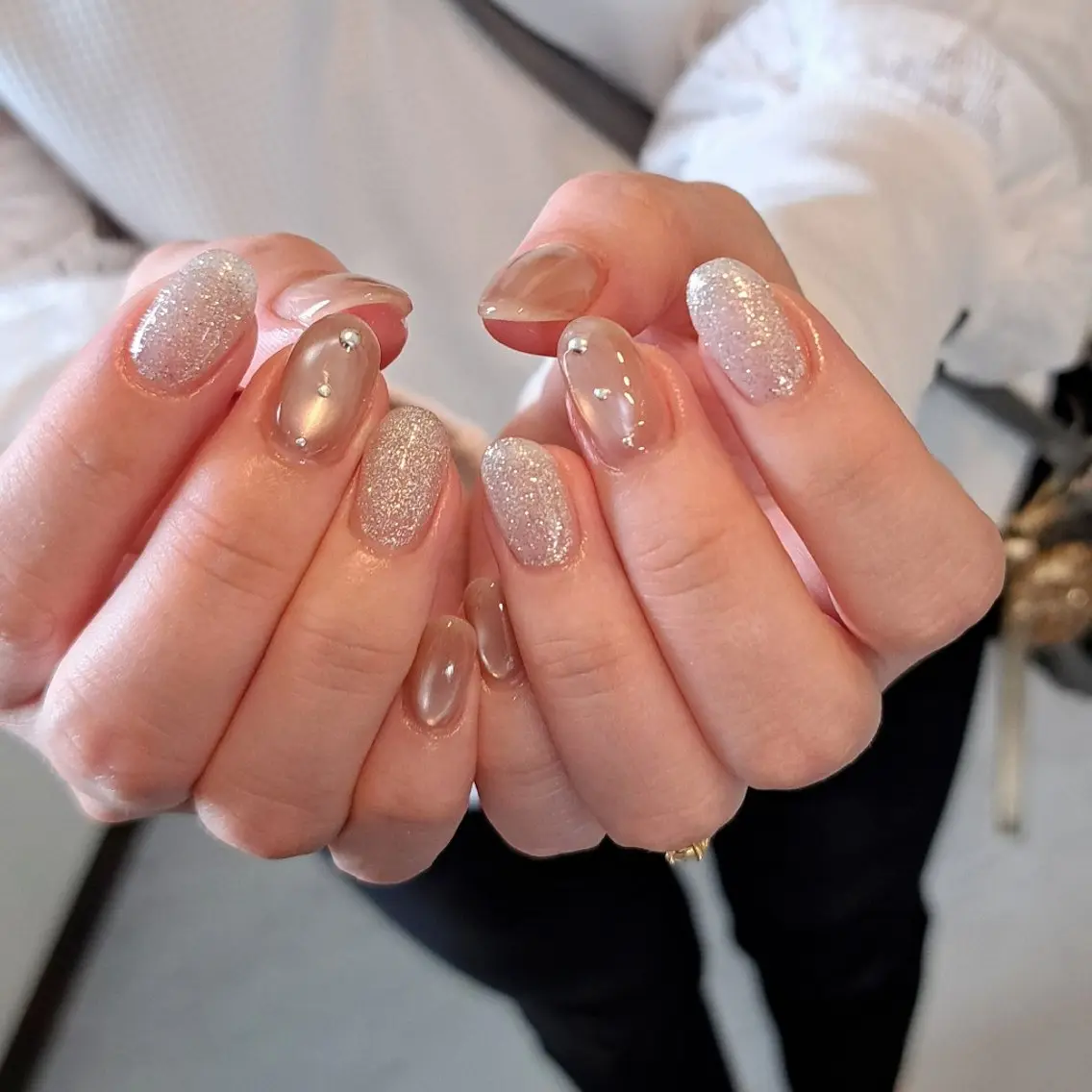 ネイル フラッシュネイル ストーンネイル omika nailのネイルデザイン