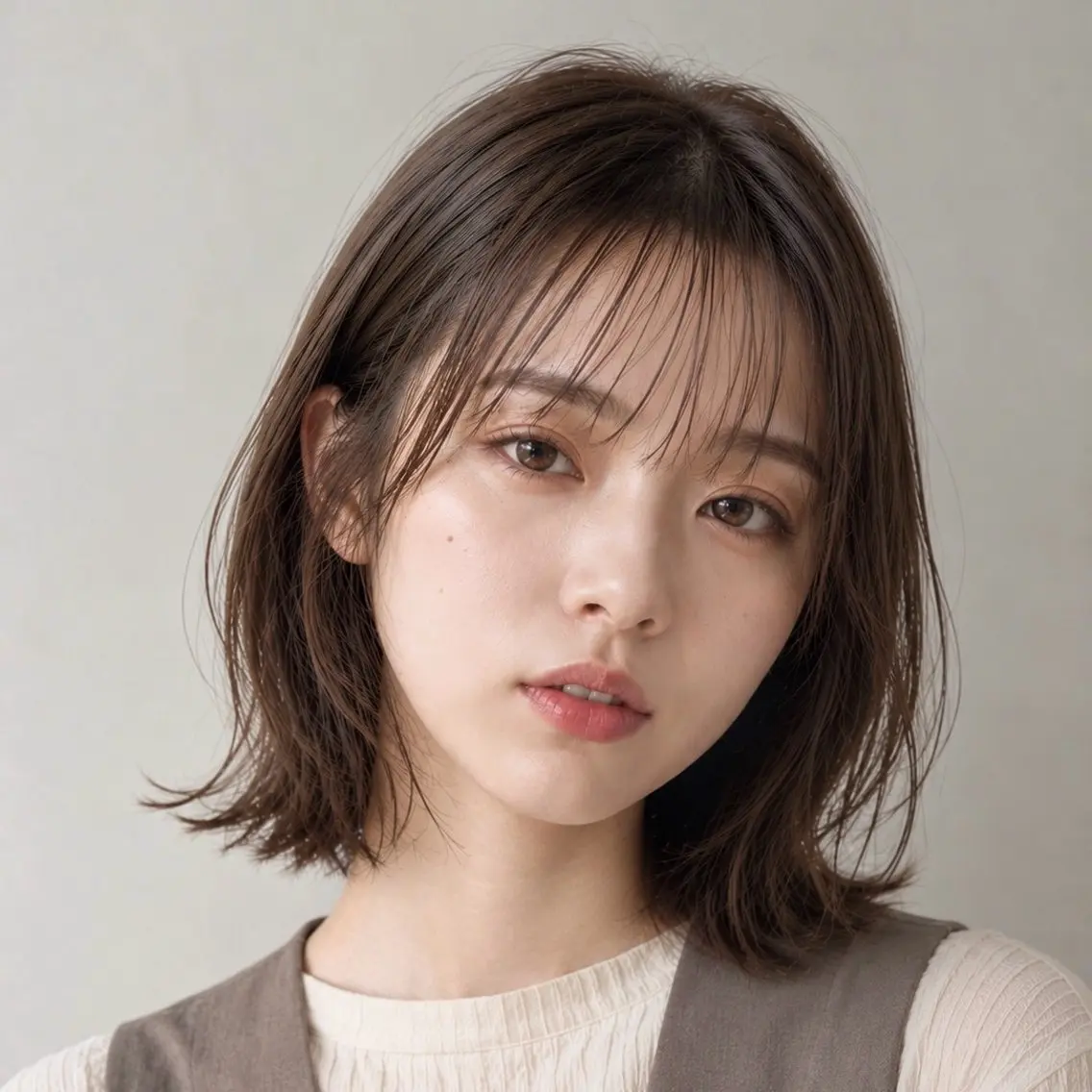 ミディアム カラー カット ヘアカラー トリートメント ヘッドスパ ヘアセット 赤み消しカラー/縮毛 /顔まわり/ジョウのヘアスタイル