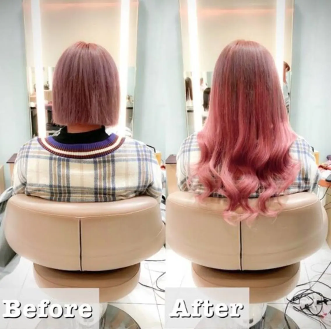 セミロング カラー カラーとエクステ 🌟エクステのヘアスタイル