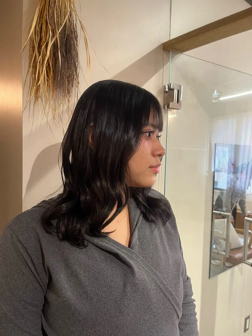ミディアム カラー ヘアカラー トリートメント 🌼花屋併設🌼 木下奈々望のヘアスタイル