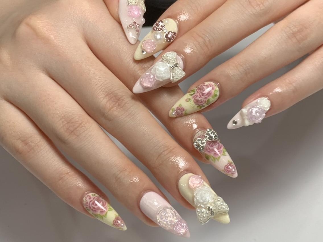 ネイル 長さ出し グラデーション 卒業式 キラキラネイル マグネットネイル HARI Belle nail 池袋のネイルデザイン