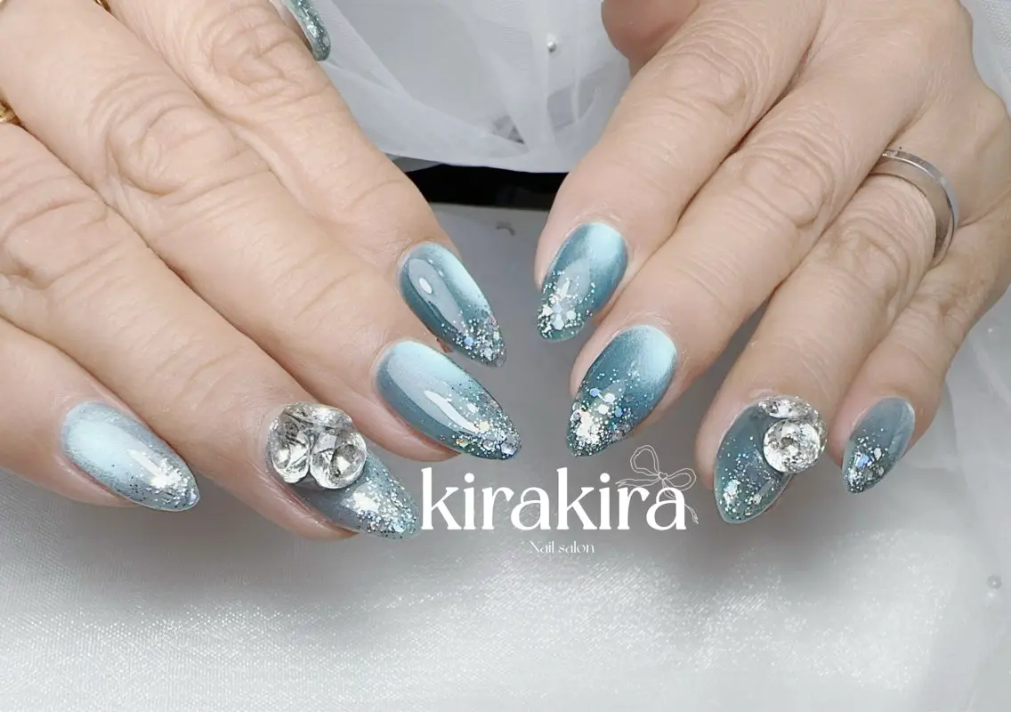 ネイル フットネイル グラデーション キラキラネイル ラメ(グリッター) ラメグラデーション Kirakira Nail salonのネイルデザイン
