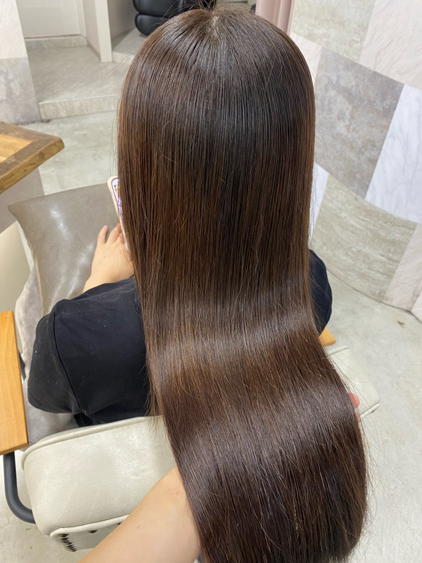 ロング カラー トリートメント カット 縮毛矯正 トリートメント 透明感カラー /ボブ momokaのヘアスタイル