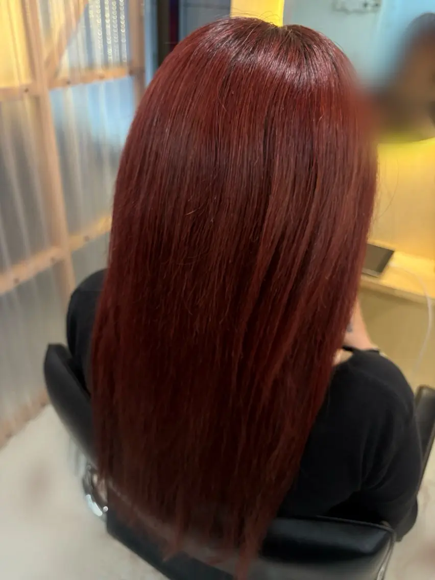 カラー レッドカラー ヘアカラー elk まな🐈⬛🎀のヘアスタイル
