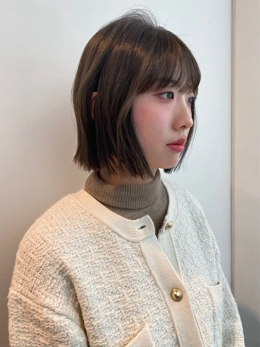 ショート カラー グレージュ オリーブグレージュ オリーブグレー カット ヘアカラー トリートメント mai / linoah˚✧のヘアスタイル