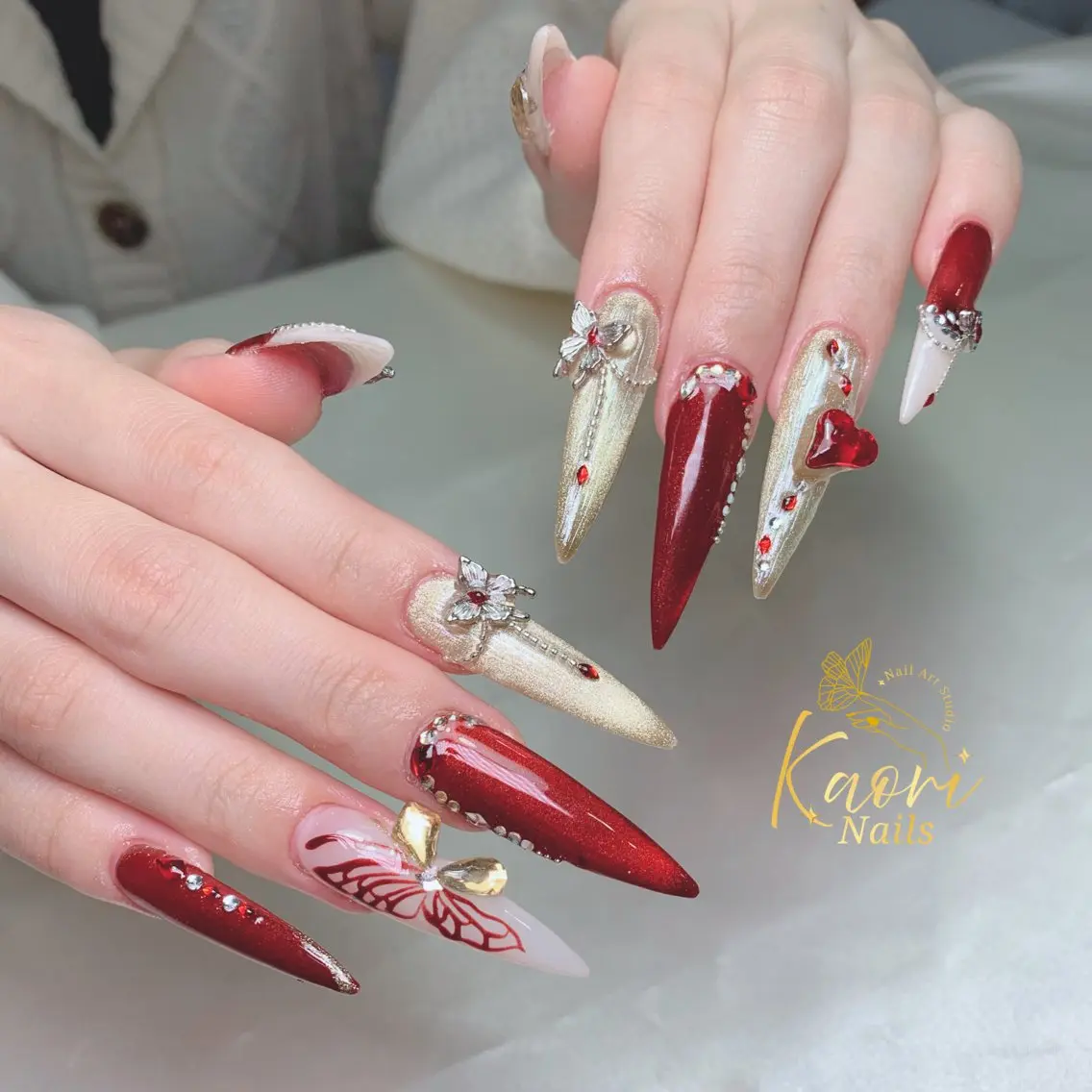 ネイル チークネイル ドット フレンチネイル ジェルネイル グラデーション Kaori Nailのネイルデザイン
