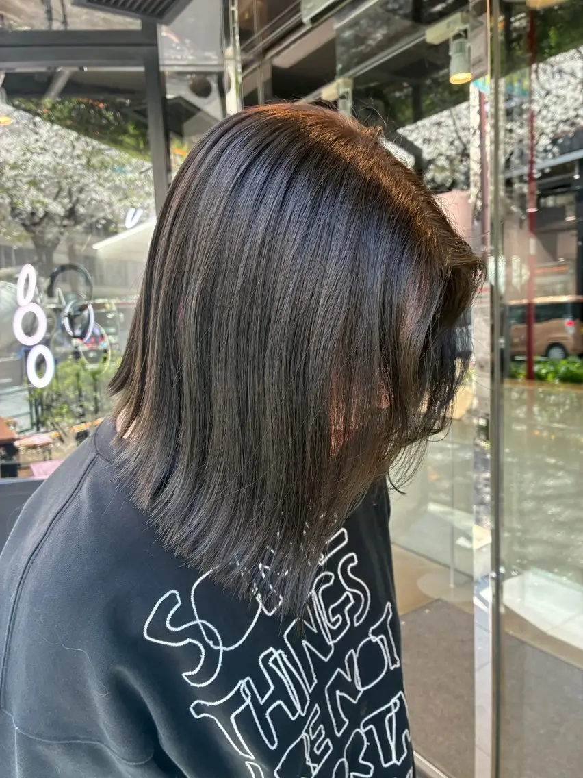 ミディアム カット ヘアカラー ヘアセット🪐 ブリーチYumikaのヘアスタイル