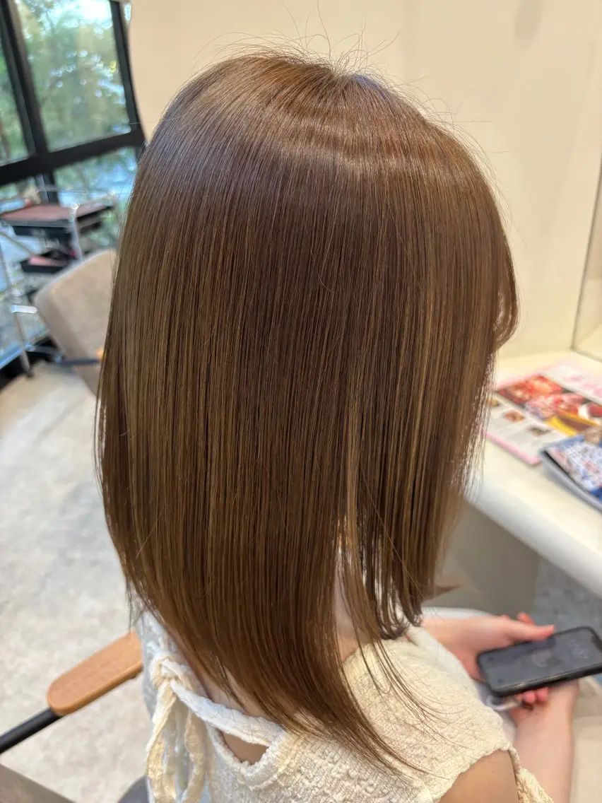 ミディアム カラー ヘアカラー 志村 梨帆のヘアスタイル