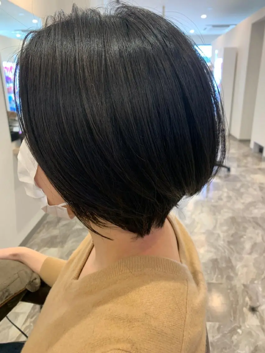 【実習👩🏻💼就活👩🏻💼にオススメ】暗染めカラー&トリートメント✨黒染めじゃないからまた明るくできる😉の写真