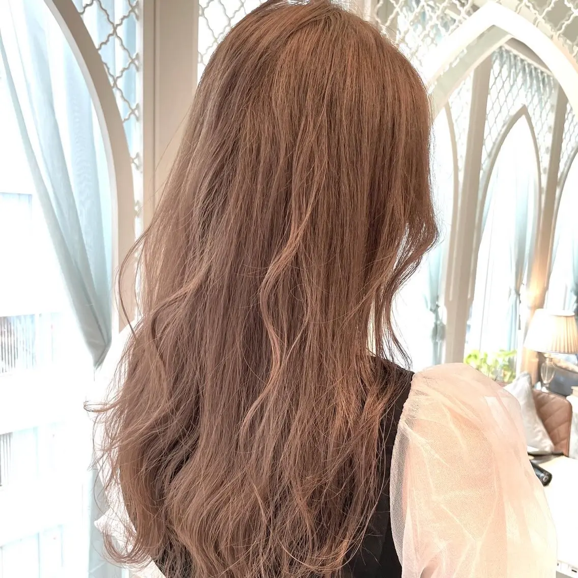セミロング カラー ベージュカラー 黒髪 ブリーチ ブルーカラー ブルーブラック ヘアカラー トリートメント 木屋元一/縮毛矯正 /前髪/レイヤーのヘアスタイル