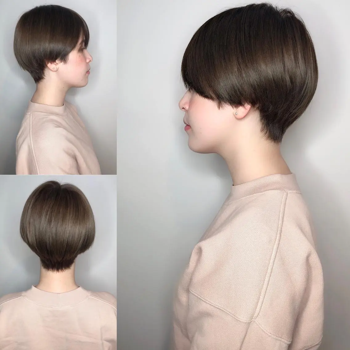 ショート 切りっぱなしボブ アッシュ ボブ 外国人風カラー ハイライト ショート職人 美容師【KENTA】のヘアスタイル