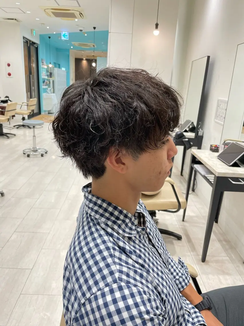 カラー パーマ メンズ 韓国風ハッシュカット 似合わせレイヤー池袋のヘアスタイル