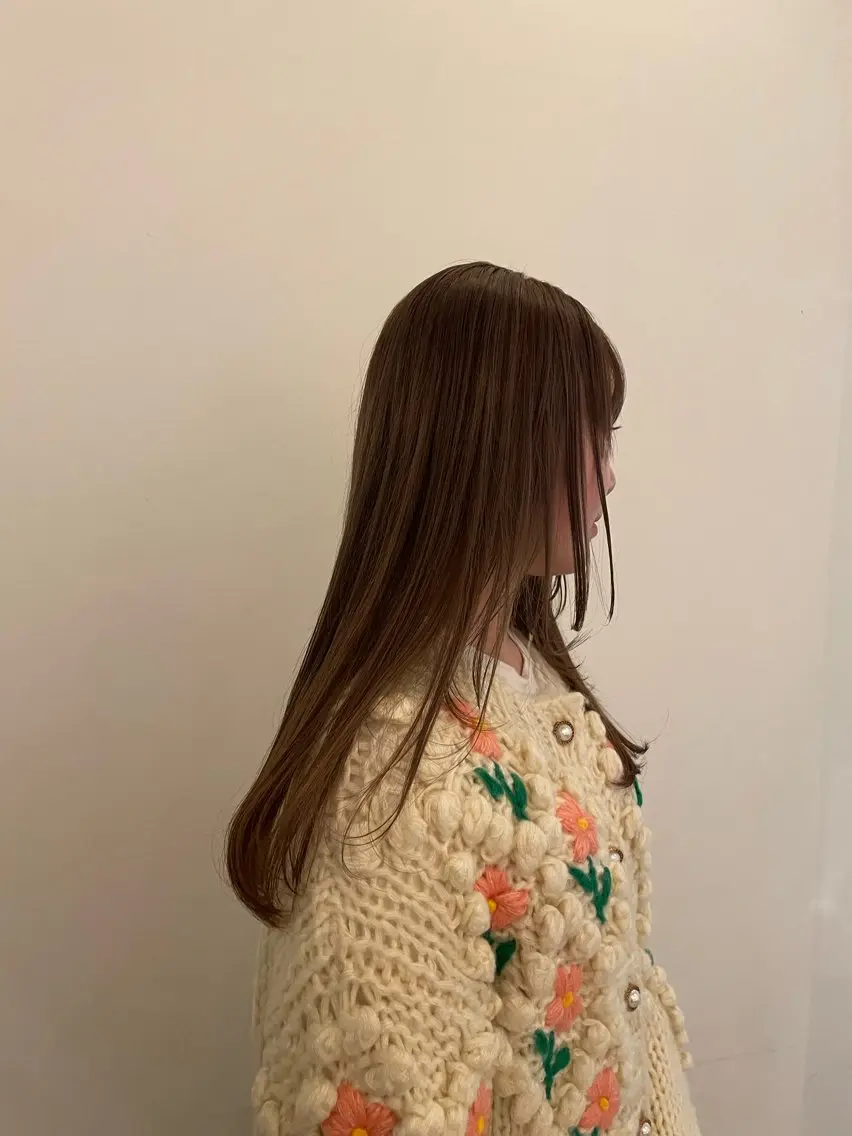 ロング カラー ベージュカラー HITOMI 福岡パーマのヘアスタイル