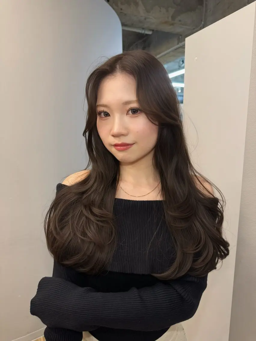ロング レイヤーカット カット ヘアカラー トリートメント カノエ大濠店 /RINAのヘアスタイル