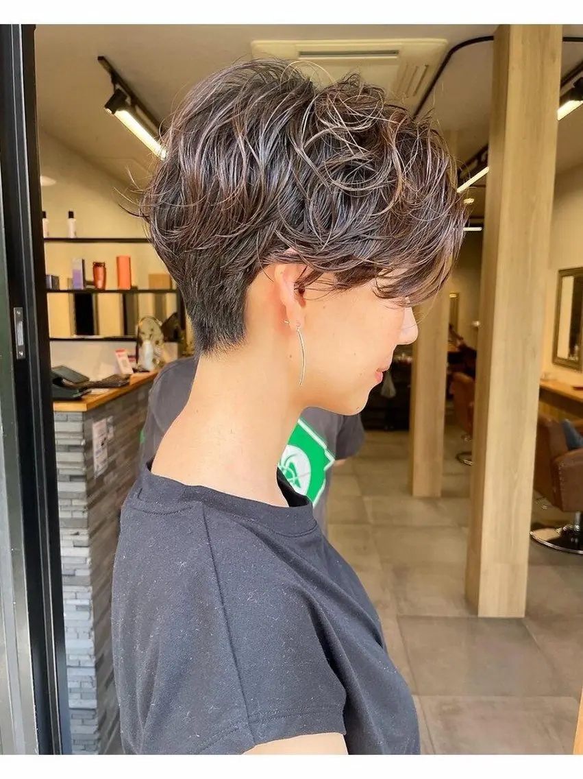 ショート パーマ カット パーマ トリートメント MAHAE 東芝のヘアスタイル
