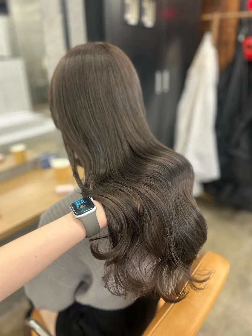 ロング カラー ヘアカラー トリートメント 🌷ラベンダーピンク 顔まわり🌷ねいろのヘアスタイル