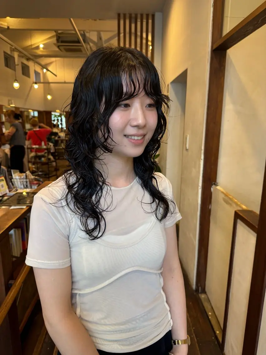 セミロング パーマ カット パーマ MOK大阪梅田店 Asahiのヘアスタイル