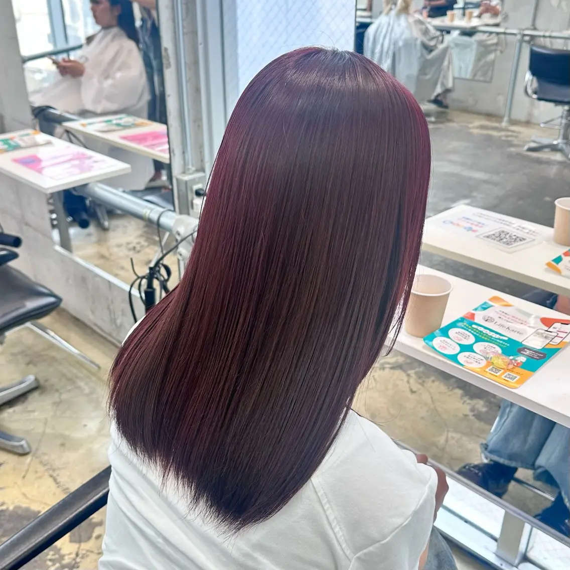 セミロング カラー ヘアアレンジ ブリーチ ブリーチなしカラー レッドカラー 🎀モテ暖色× エクステ🎀あかりのヘアスタイル