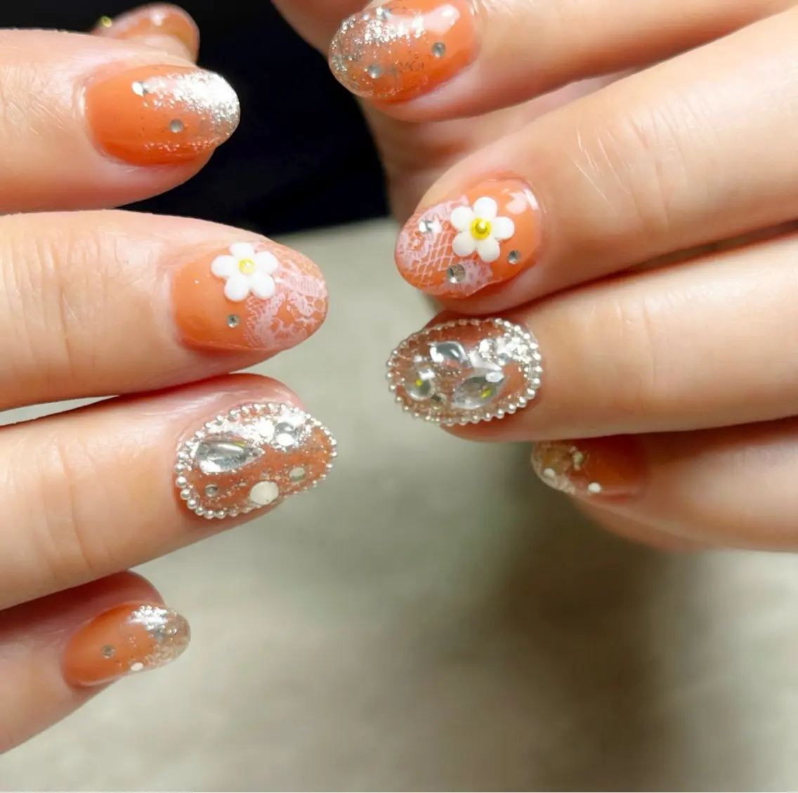 ネイル オレンジ Li.m nail リム ネイルのネイルデザイン