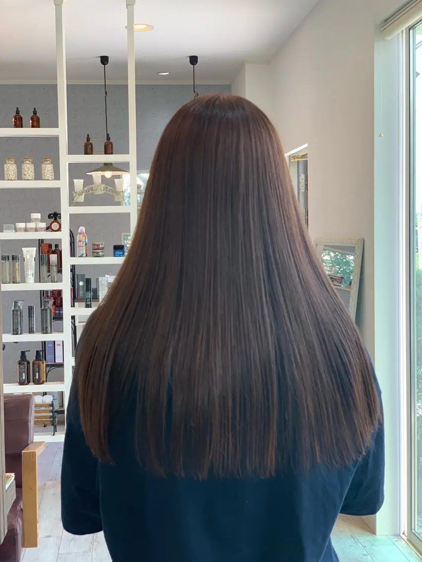 ロング カット 縮毛矯正 ミンク ユミのヘアスタイル