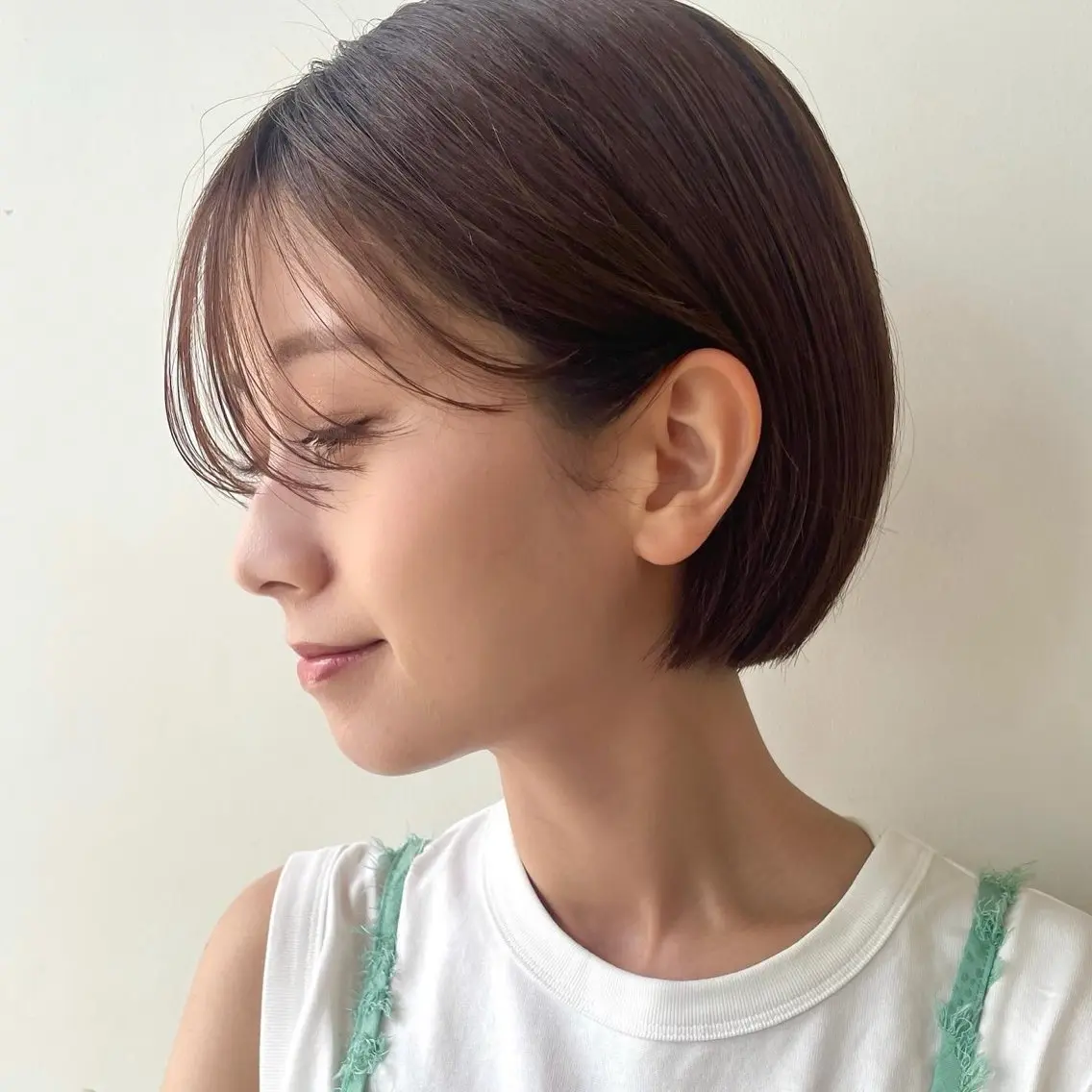 ショート カラー ショートボブ ブラウンカラー ボブ ショートヘア カット ヘアカラー トリートメント 顔まわり🥨レイヤー /透明感/水口舞奈のヘアスタイル
