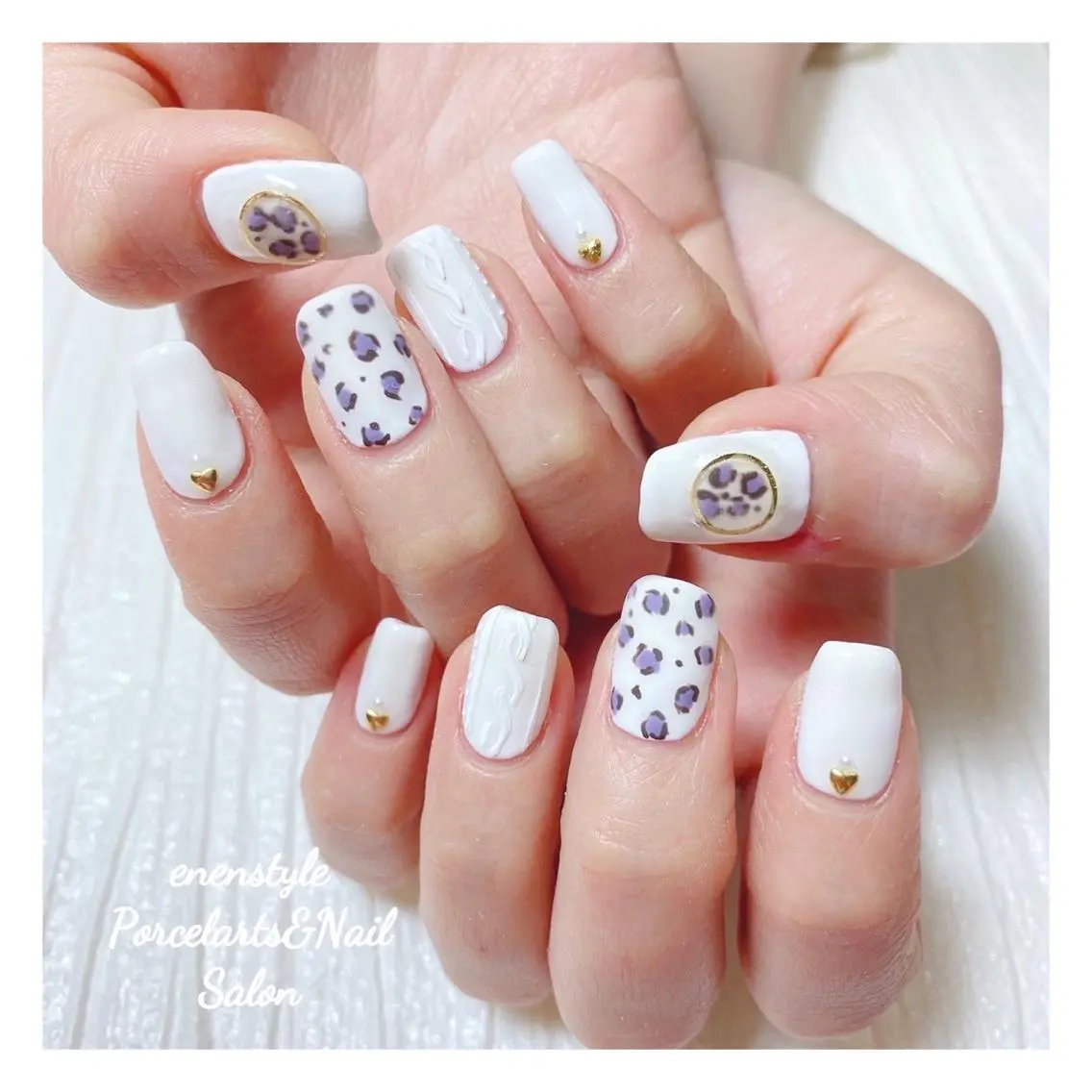 ミディアム ネイル ハンドネイル 🐾enen style 🐾のネイルデザイン